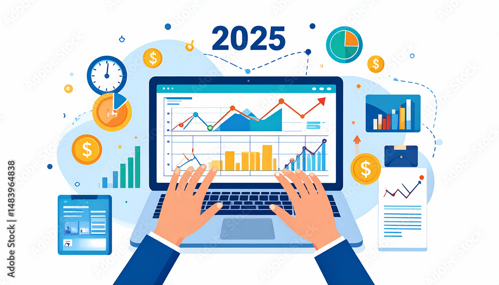 2025 financial data analysis on laptop 2025 financial data analysis on laptop