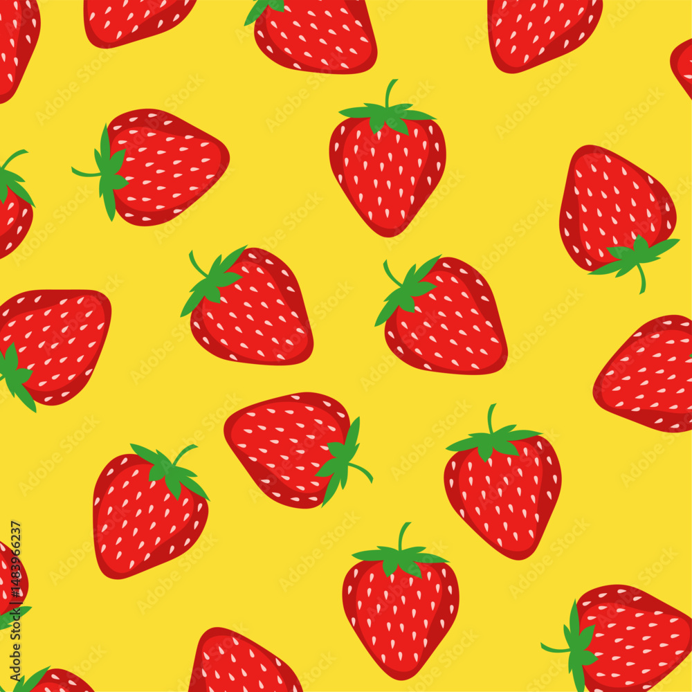 Strawberry seamless pattern. Strawberries repeatable background. Design for wrapping paper, fabric, backdrop, wallpaper. Fruit graphic element, tile decoration. Strawberry seamless pattern. Strawberries repeatable background. Design for wrapping paper, fabric, backdrop, wallpaper. Fruit graphic element, tile decoration.