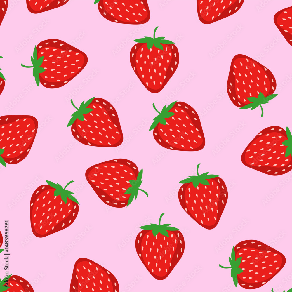Strawberry seamless pattern. The design is great for wallpaper, fabric, labels, packaging. Strawberry seamless pattern. The design is great for wallpaper, fabric, labels, packaging.