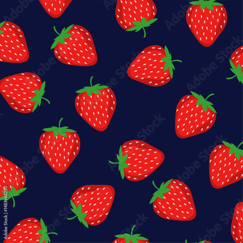 Strawberry seamless pattern. Vector strawberry background seamless pattern. Strawberries repeatable background