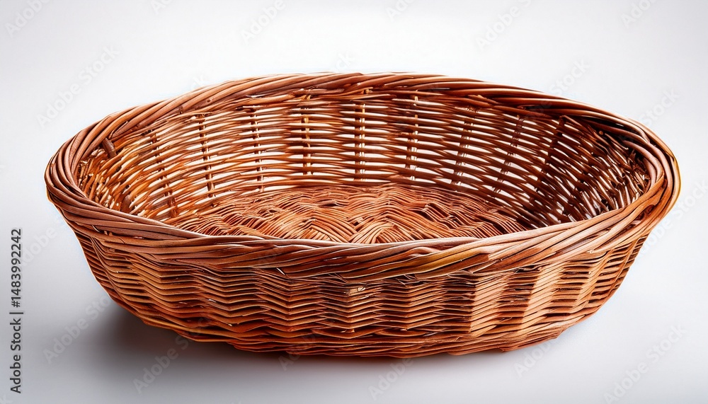 Fototapeta premium brown wicker basket isolated on transparent