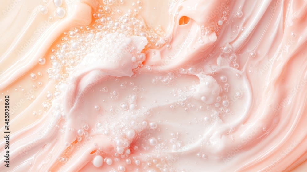 Fototapeta premium Creamy Swirls: A Textural Delight of Peach and White
