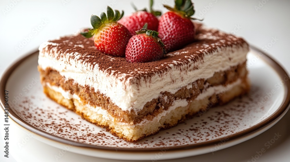 Tiramisu dessert with strawberries Tiramisu dessert with strawberries