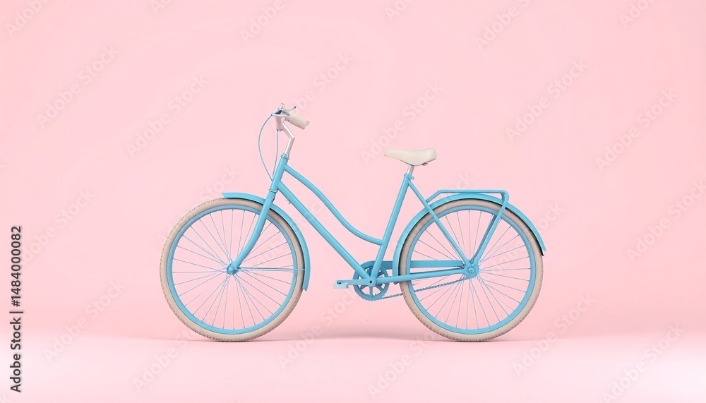 Blue Bicycle on Pink Background. (1) Blue Bicycle on Pink Background. (1)