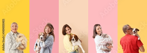 Collage of happy owners wit...