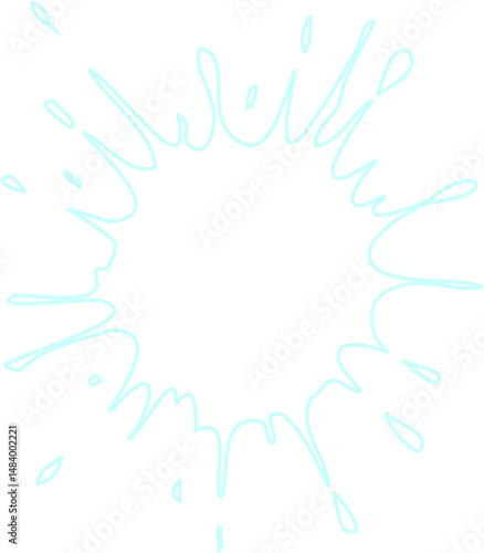 Grunge-style water stain featuring cracked edges and a glowing hollow outline.