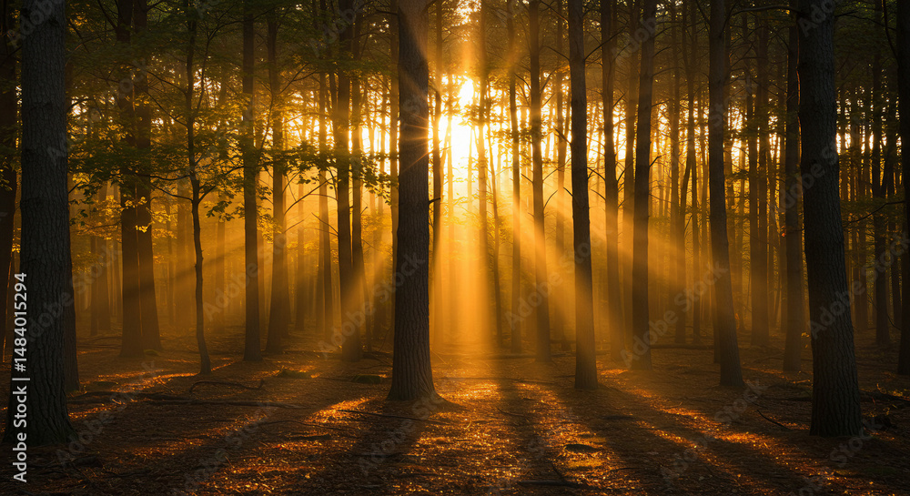 Obraz premium sunrise in the forest