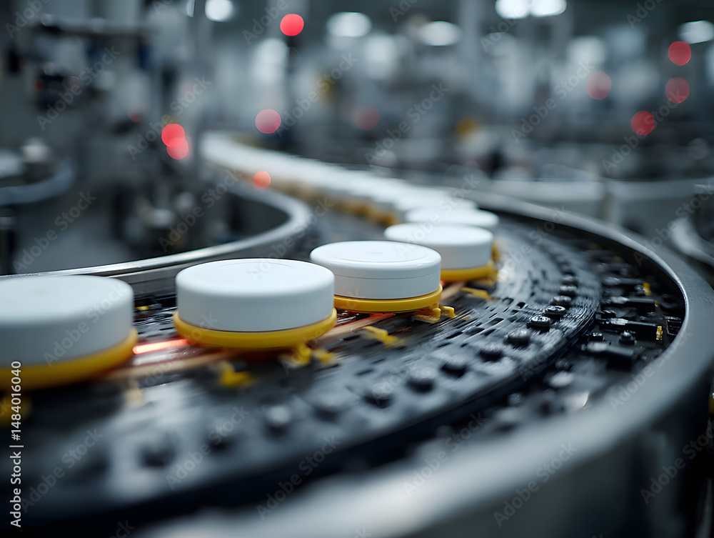 Fototapeta premium Smoke detector manufacturing process clean convey