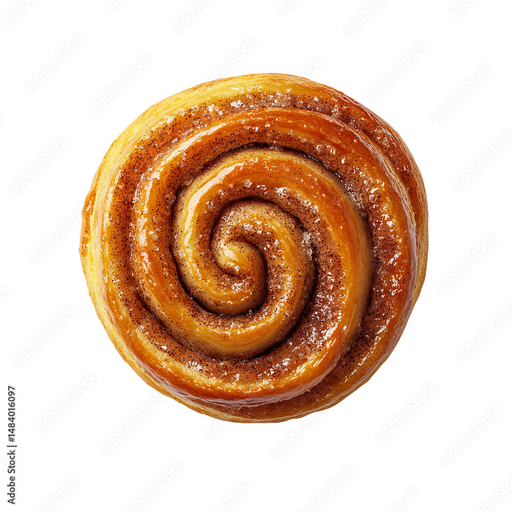 minimal dessert presentation with cinnamon swirl bun
