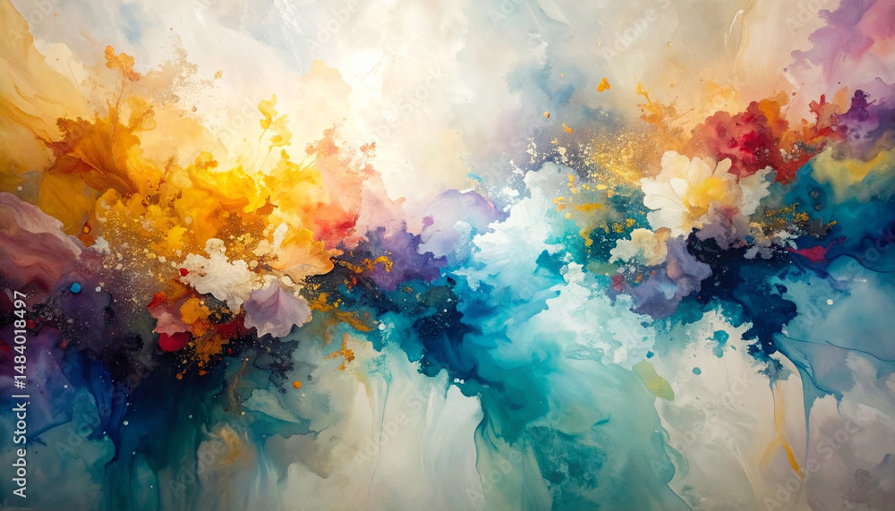 Palette knife splashing harmony. Background concept. Generated Image Palette knife splashing harmony. Background concept. Generated Image