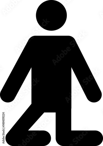 Black pictogram of a kneeling man