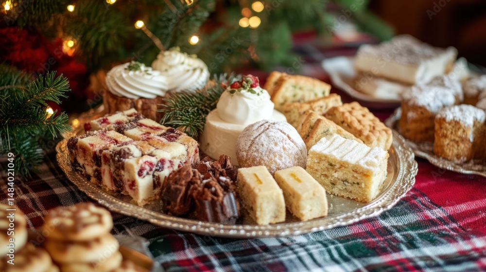 Naklejka premium A Festive Christmas Dessert Platter