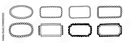 Collection of Hand-Drawn Vector Frames and Borders for Invitations and Labeling