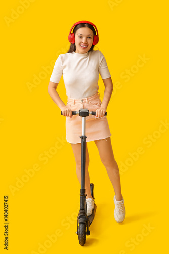 Happy young Asian woman in ...