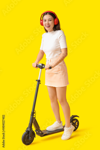 Happy young Asian woman in ...