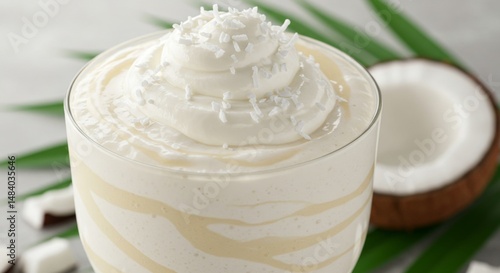 Creamy Coconut Milkshake with Whipped Cream