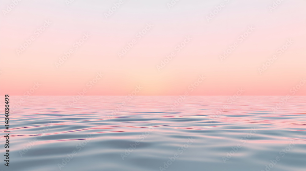 Obraz premium Serene Waters: A Tranquil Ocean Landscape at Dawn with Gentle Waves