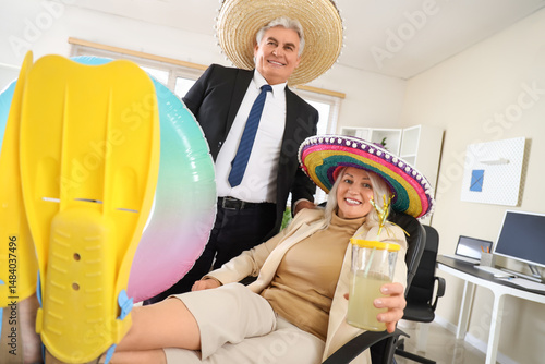 Mature business people with...