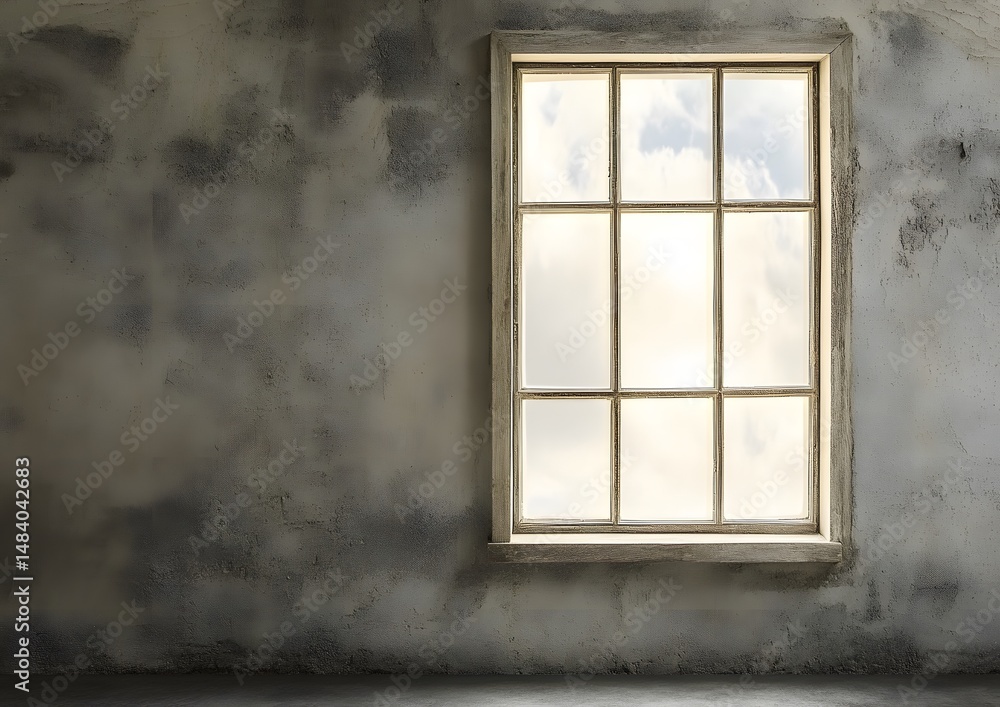 Fototapeta premium 63. Isolated window on a blank wall