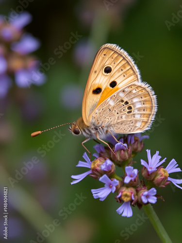 meadow brown (maniola jurtina) dringing on nectar of Thyme