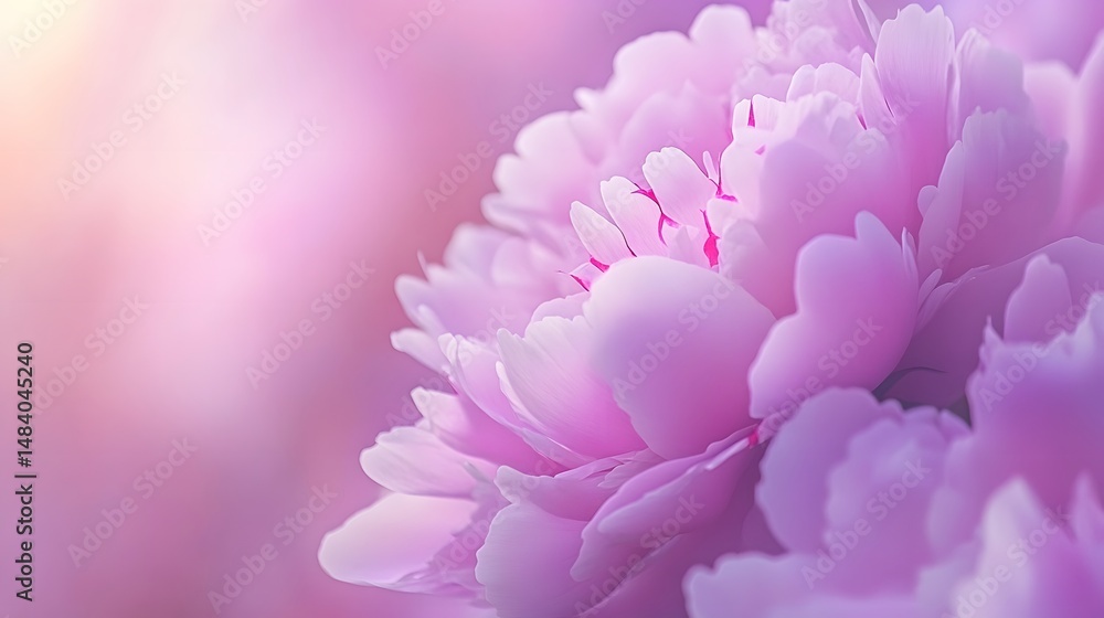 Closeup Soft Pink Peony Blossom Flower Petals Closeup Soft Pink Peony Blossom Flower Petals