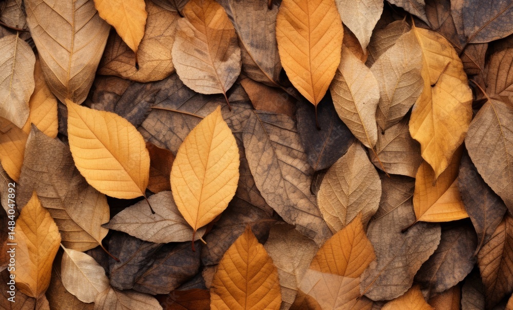 Autumn Leaf Blanket: A serene carpet of autumn leaves, in shades of brown, orange, and yellow, creates a stunning natural tapestry, symbolizing the beauty of change and the quiet grace of nature. Autumn Leaf Blanket: A serene carpet of autumn leaves, in shades of brown, orange, and yellow, creates a stunning natural tapestry, symbolizing the beauty of change and the quiet grace of nature.