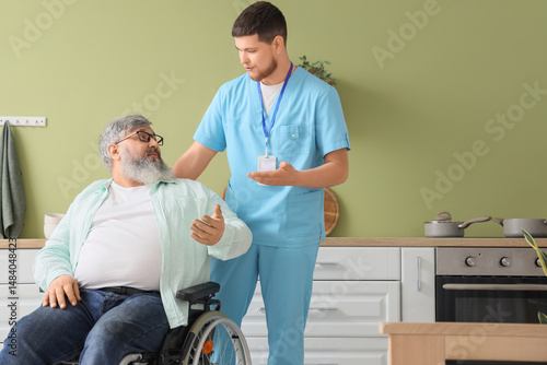 Young caregiver taking care...