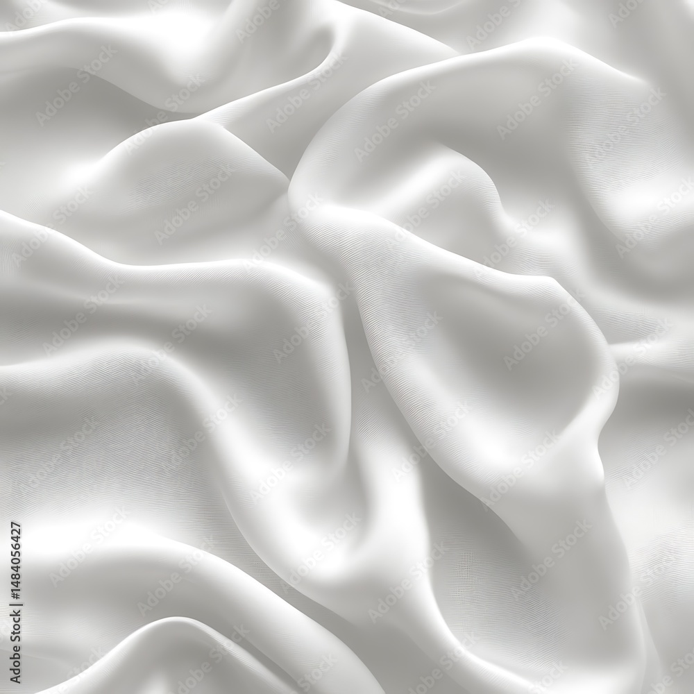 Obraz premium Smooth, flowing white fabric drapes