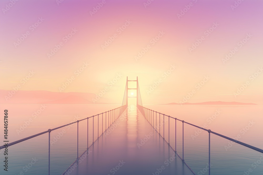 Obraz premium cable car on sunset