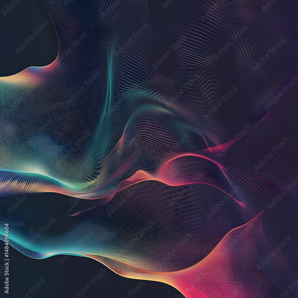 Fototapeta premium A serene abstract painting with fluid swirls of soft colors.