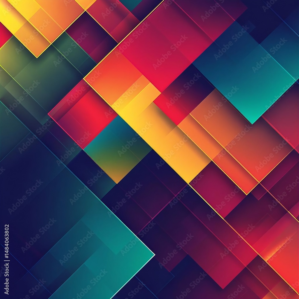 A vibrant, modern abstract background featuring geometric shapes in a gradient of bright colors, creating a dynamic and eye-catching effect. A vibrant, modern abstract background featuring geometric shapes in a gradient of bright colors, creating a dynamic and eye-catching effect.