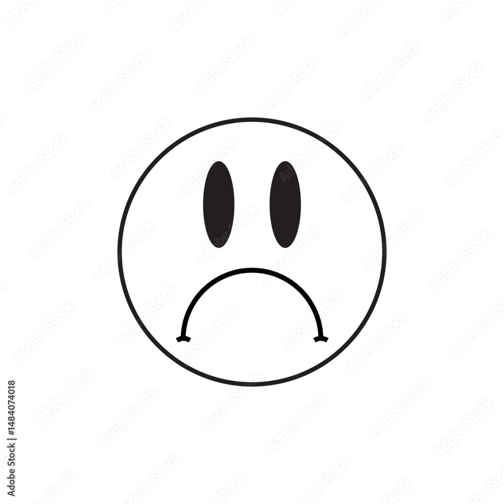 Fototapeta premium vector illustration of a sad face
