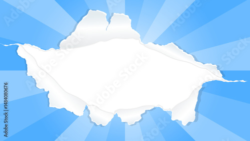 サンバーストと穴の空いた紙の背景素材、フレーム