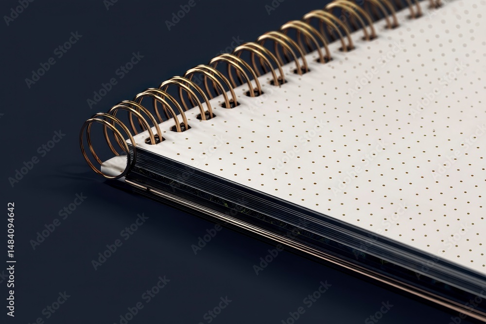 Mockup of an a4 open spiral notebook