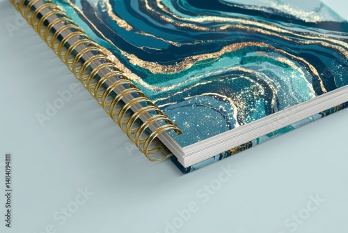 Obraz na płótnie Mockup of an a4 open spiral notebook w salonie