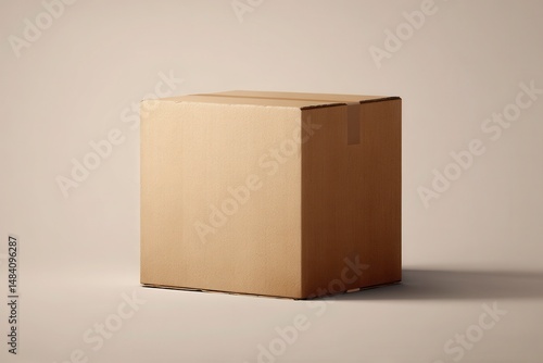 Obraz na płótnie Mockup of a large corrugated cardboard box without logo w salonie