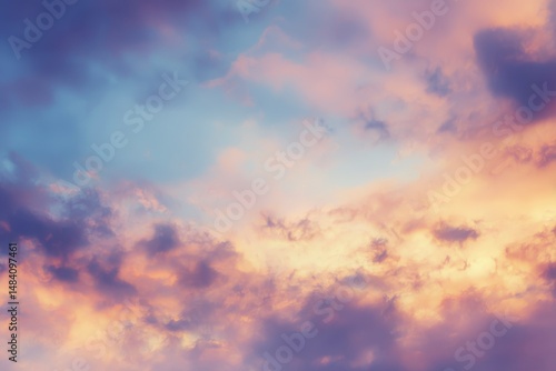 Obraz na płótnie Beautiful cloudy sky at sunset, banner design w salonie