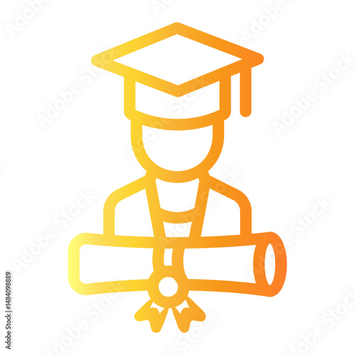 graduate Line Gradient Icon