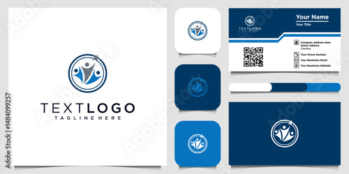 Elegant logo design featuring abstract figures and star for brand identity