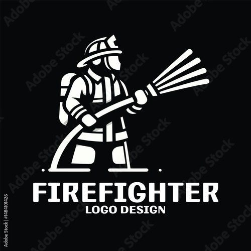 Firefighter Vector Logo Design