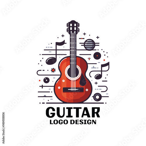Guitar Vector Logo Design