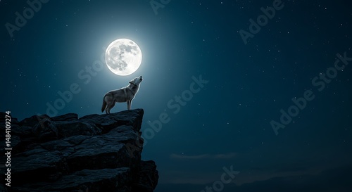 Lone Wolf's Moonlit Howl: Night's Majesty