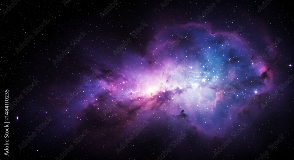 Fototapeta premium Cosmic Nebula: A Digital Dreamscape