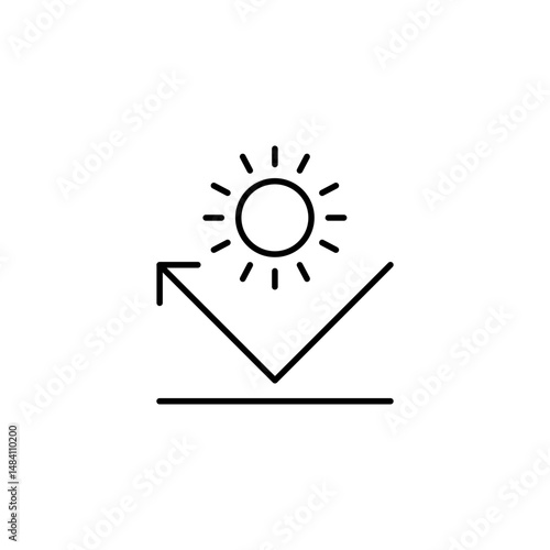 Sunblock icon. Simple outline style. Sun protective surface, ultraviolet, UV, anti, solar, light, lightweight, UVA, UVB, spf. Vector illustration isolated.