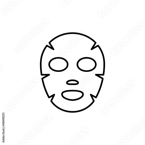 Face mask pack icon. Simple outline style. Skin care, sheet, cosmetic, beauty concept. Thin line symbol. Vector illustration design isolated.