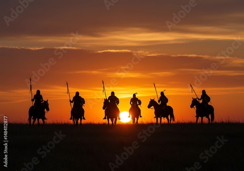 Sunset Riders: Fiery Silhouette at Day's End