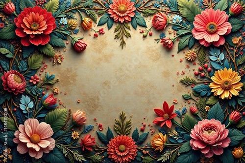 Intricate woven floral tapestry, rich texture, botanical, repeat