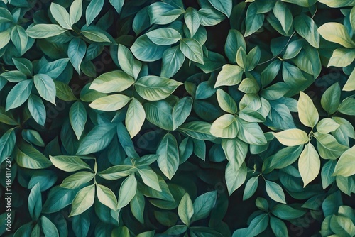 Wallpaper Mural Lush teal and green foliage fills the frame Torontodigital.ca