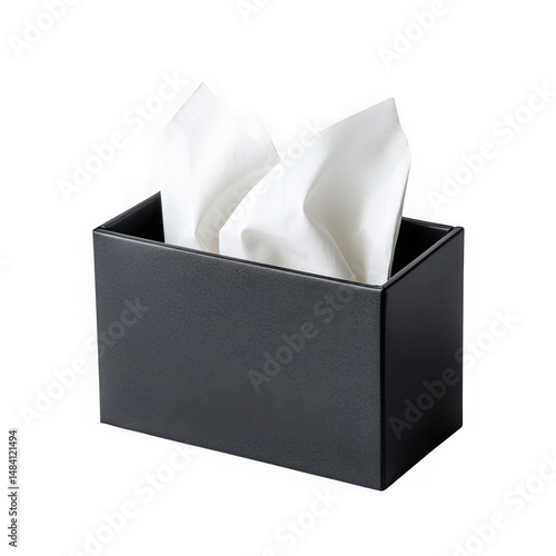 Sleek black tissue box holder