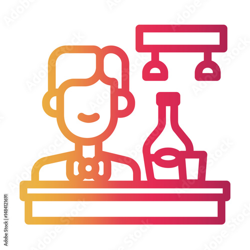 bartender Line Gradient Icon